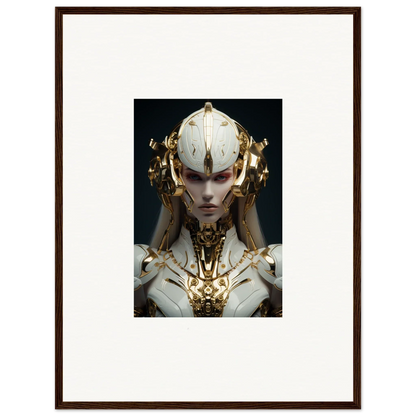 Futuristic humanoid with golden headdress in a Dreamscend Eloquence canvas print