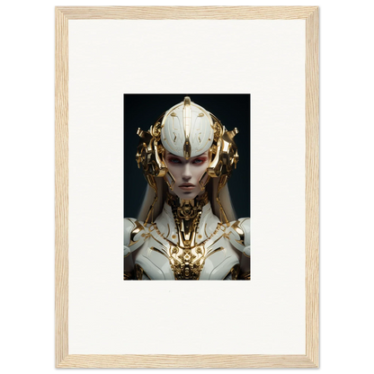 Futuristic humanoid figure with ornate headdress, perfect for Dreamscend Eloquence canvas print