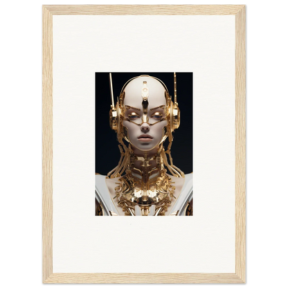 Futuristic humanoid robot in gold and white, ideal for Echo Entity room decor