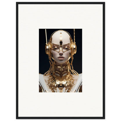 Futuristic humanoid robot with golden accents, ideal for Echo Entity room decor art