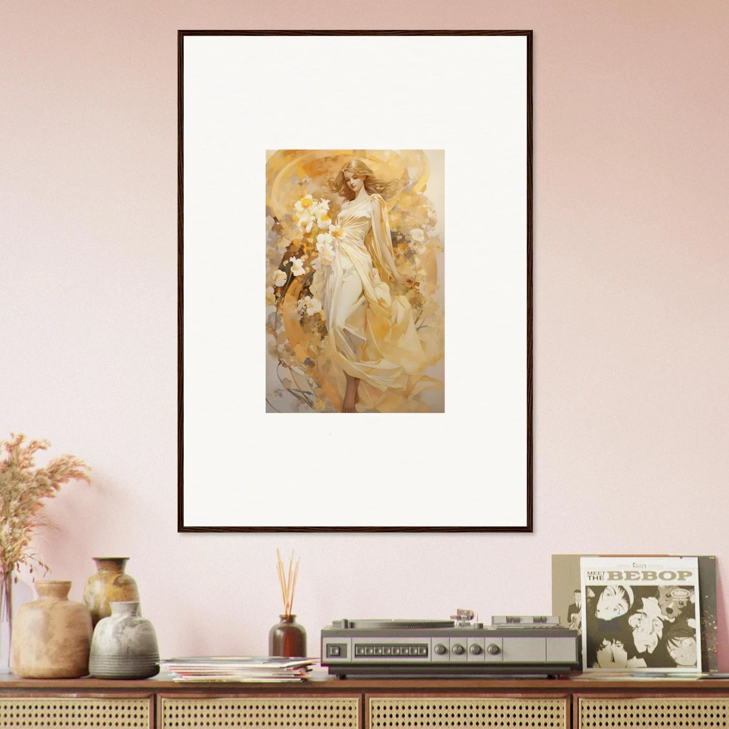 Framed canvas print of an ethereal figure for stunning room decoration