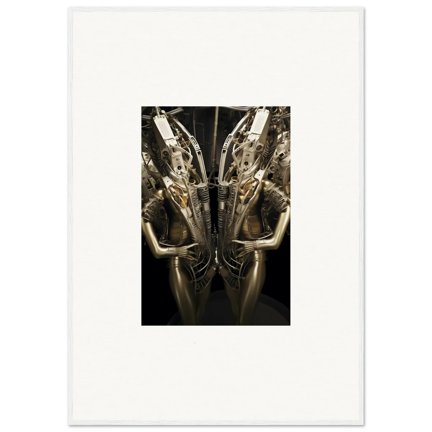 Mirrored metallic sculpture of humanoid figures for your Machine Dreams room decoration