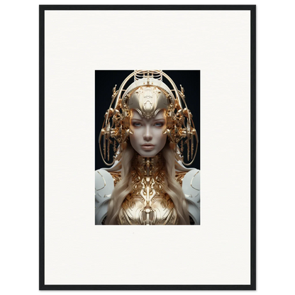 Futuristic humanoid figure with golden headpiece, ideal for Mind Reverie room decor