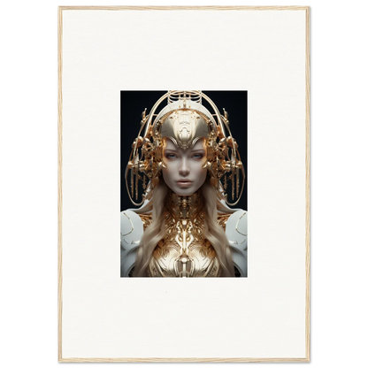 Futuristic humanoid with golden headdress, perfect for Mind Reverie room decor