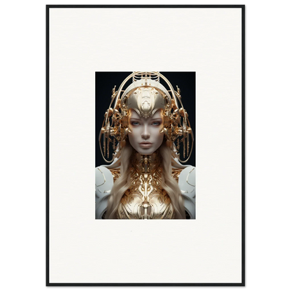 Futuristic humanoid figure with golden headpiece, ideal for Mind Reverie room decor