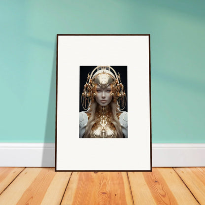 Framed wall art of a futuristic figure enhances any room decor with mind reverie