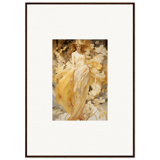 Impressionist painting of a woman in a yellow dress, perfect for room decoration