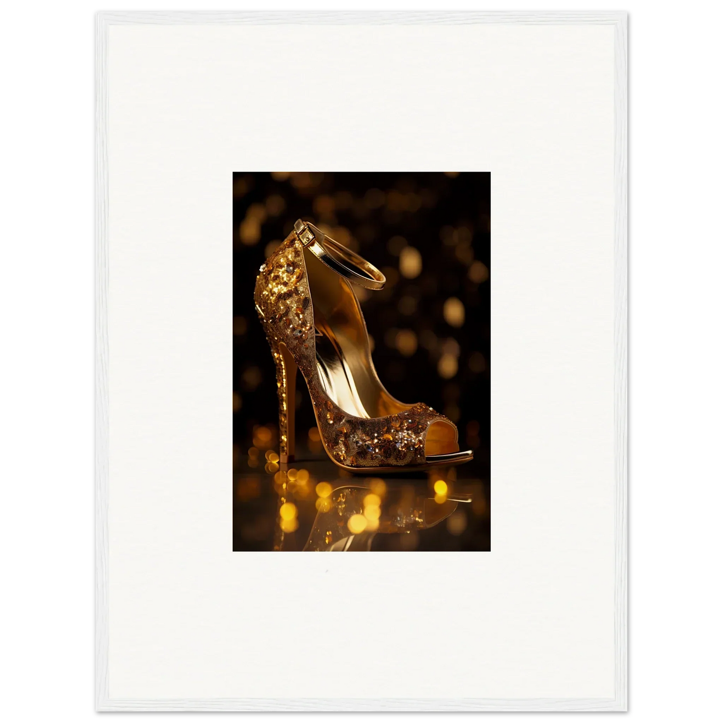 Glittery gold peep-toe pumps perfect for showing off with Golden Serotonin Pads