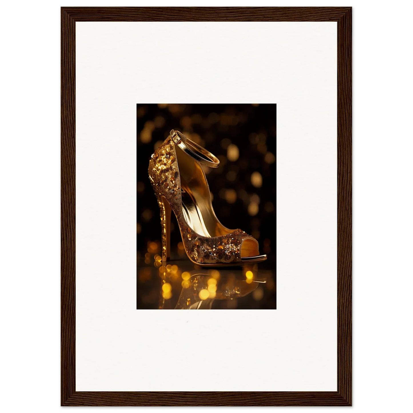 Glittering gold high-heeled pumps perfect for your Golden Serotonin Pads collection