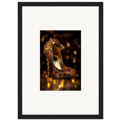 Glittery gold high-heeled peep-toe shoe for Golden Serotonin Pads special edition art™