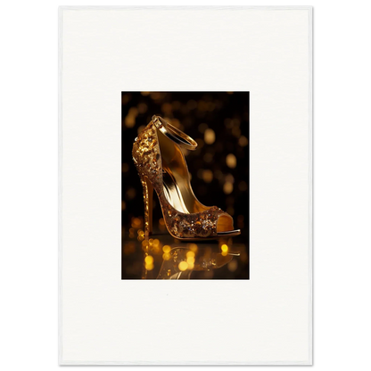 Elegant gold sequined peep-toe heels perfect for showing off with Golden Serotonin Pads