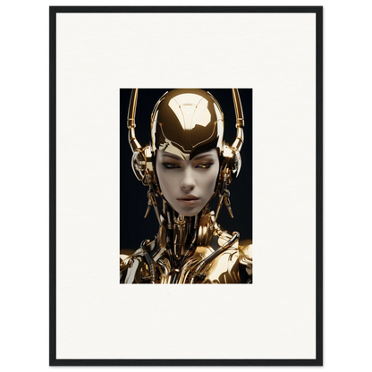 Futuristic humanoid with gold accents, perfect for Sin Echoes canvas print decor