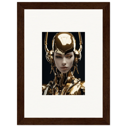 Futuristic humanoid figure in gold for cool Sin Echoes canvas print room decoration