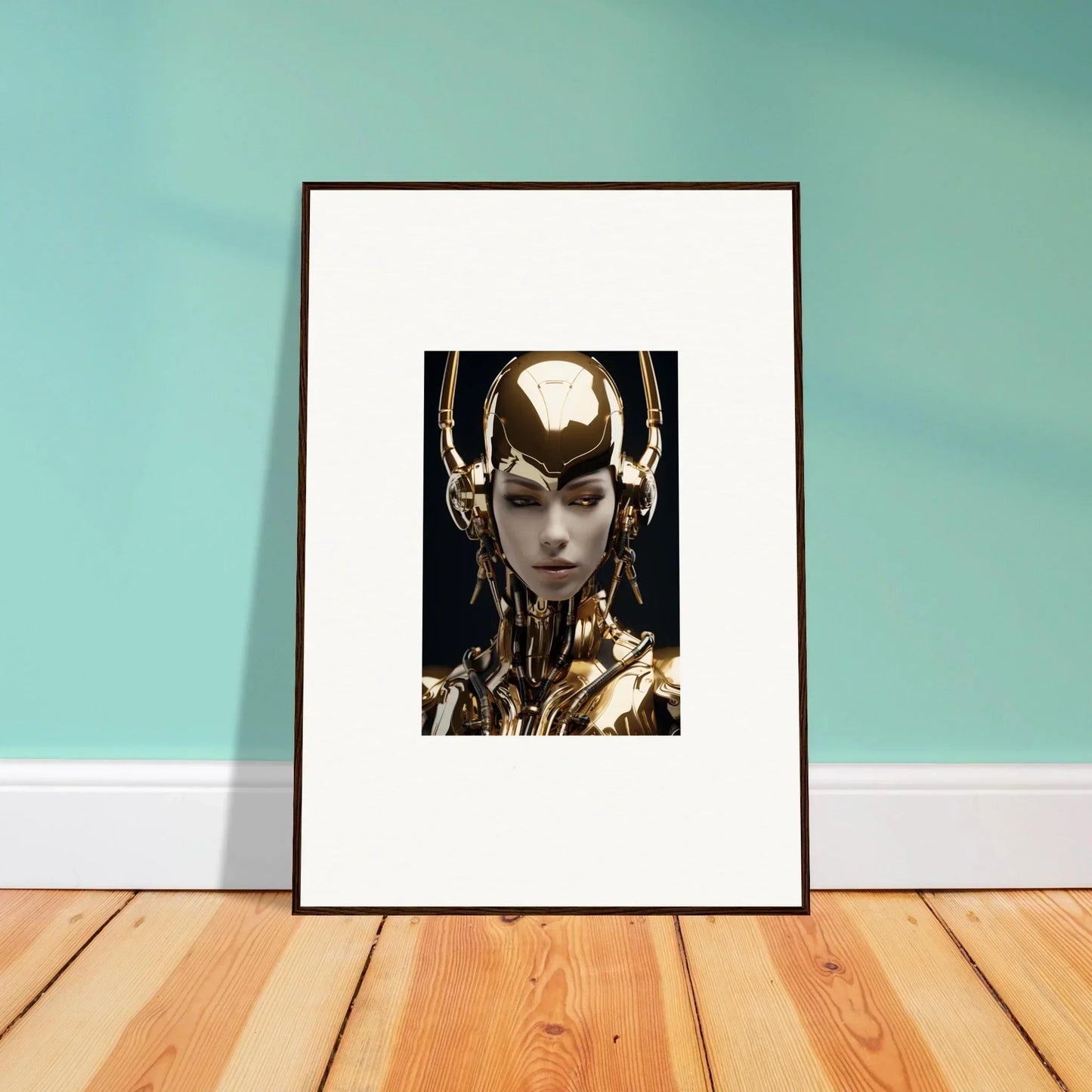 Futuristic robotic figure portrait for cool room decoration or canvas print in Sin Echoes