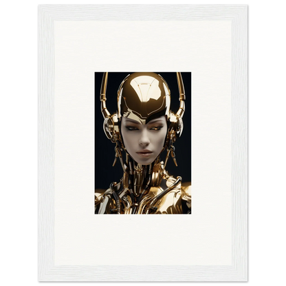 Futuristic humanoid with golden features, perfect for Sin Echoes canvas print decor