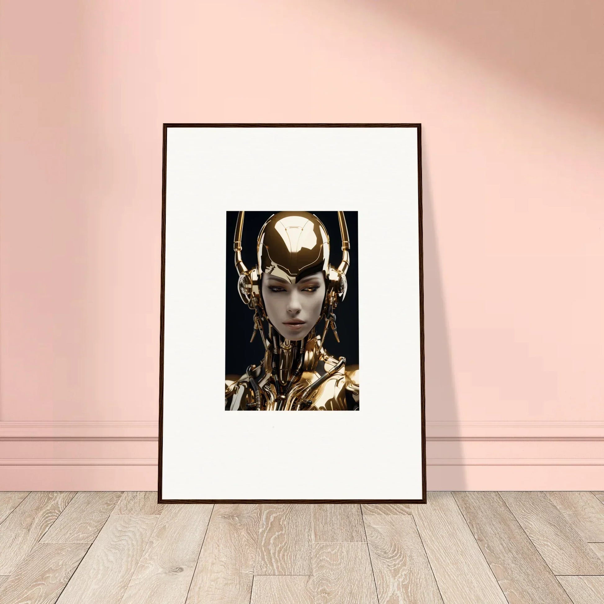 Futuristic robotic portrait canvas print, perfect for sin echoes room decoration