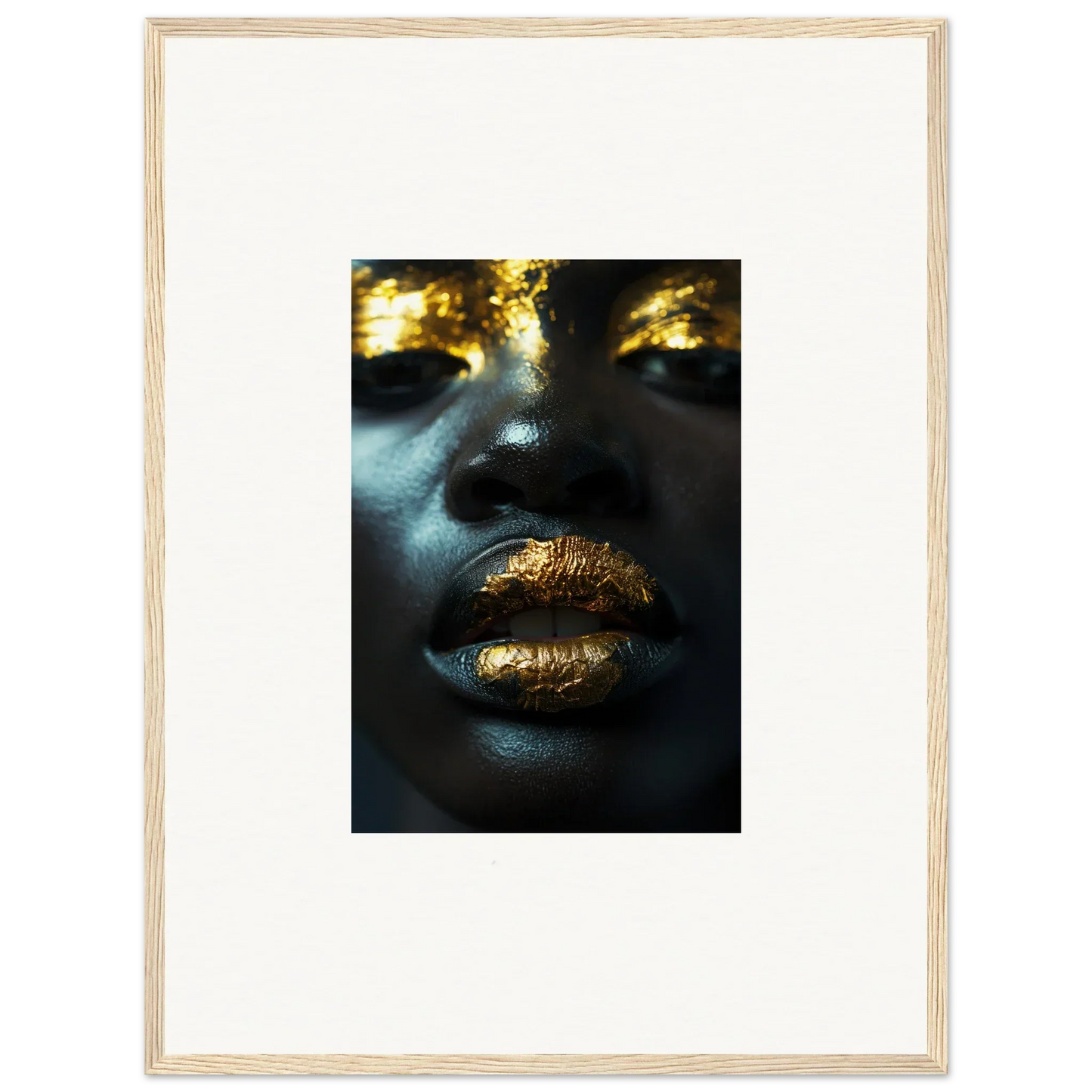 Close-up of shimmering lips for a stunning Star Riot canvas print decor