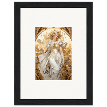 Framed wall art of an ethereal woman in a flowing dress for elegant room decor