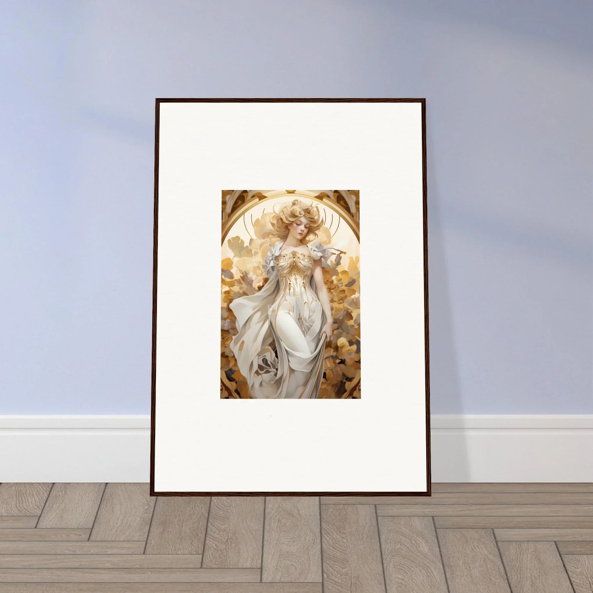 Framed wall art of an ethereal angelic figure for stylish wearing daydream room decor