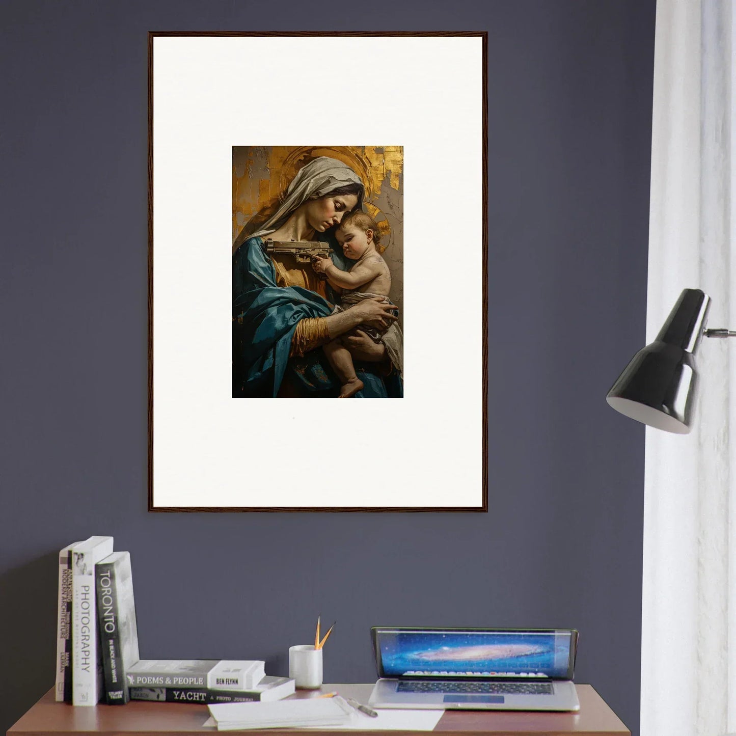 Framed wall art of a woman and baby, perfect for Saints Harmony room decor