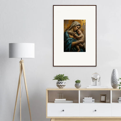 Framed wall art of a woman and child, perfect for Saints Harmony room decor