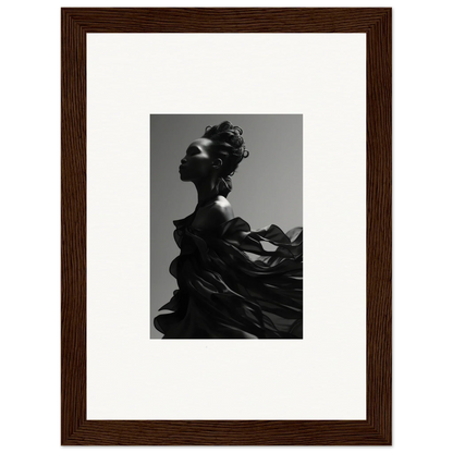 Black and white photograph of a figure with elaborate hairstyle for tranquil eternity wall art