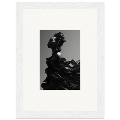 Dramatic black-and-white portrait for tranquil eternity themed room decor framed wall art