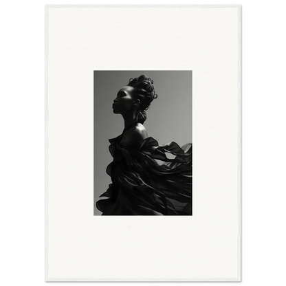 Dramatic black-and-white portrait for tranquil eternity room decor and framed wall art