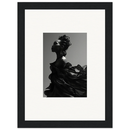 Dramatic black-and-white portrait showcasing tranquil eternity for elegant room decor