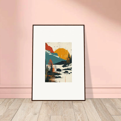 Framed abstract landscape canvas print, perfect for room decoration with trembling skylines