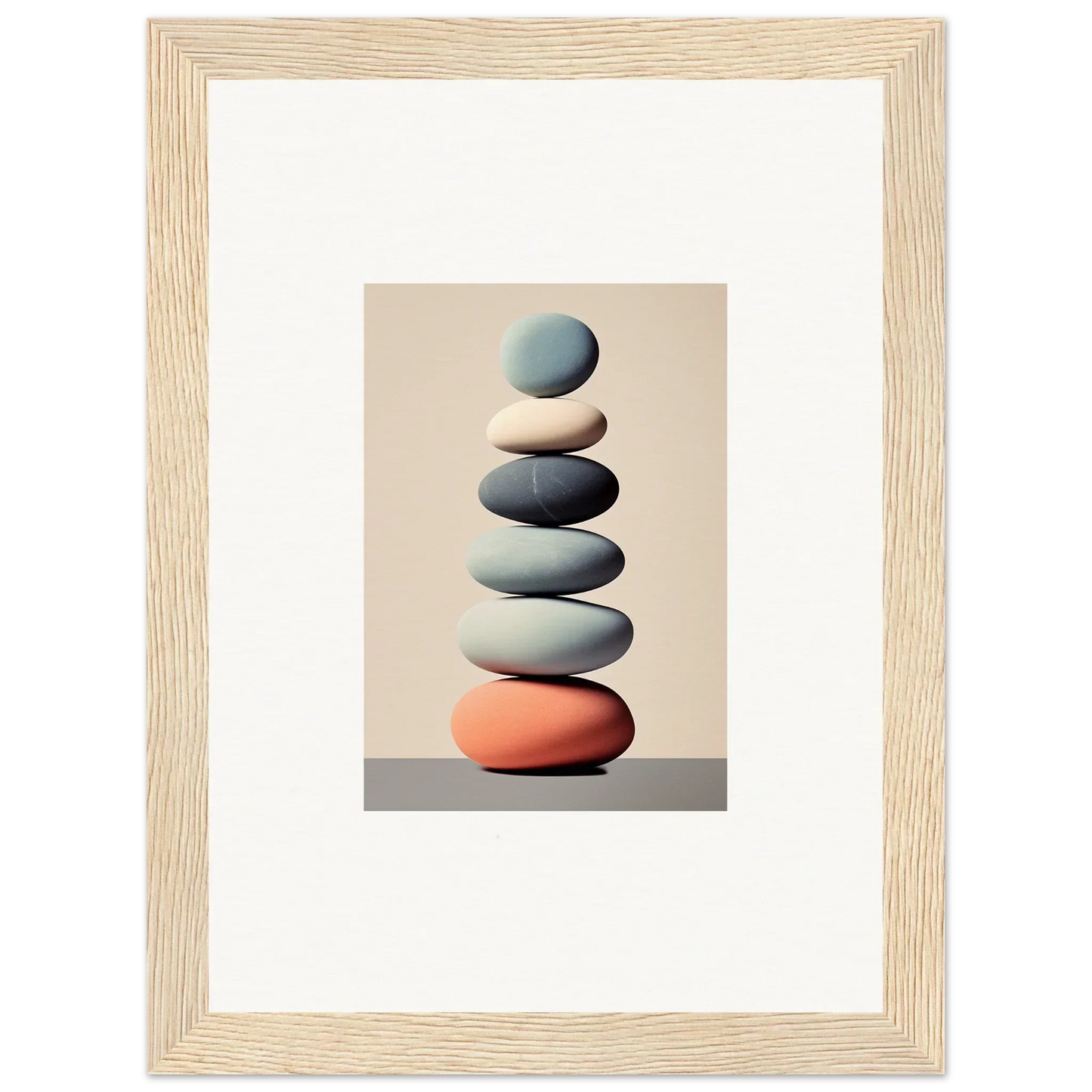 Colorful balanced stones for a calming room decoration canvas print