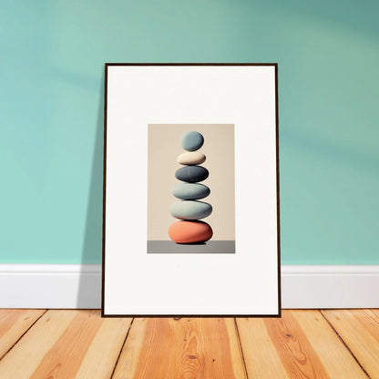 Framed canvas print of balanced stones for stylish room decoration with Balances Meta