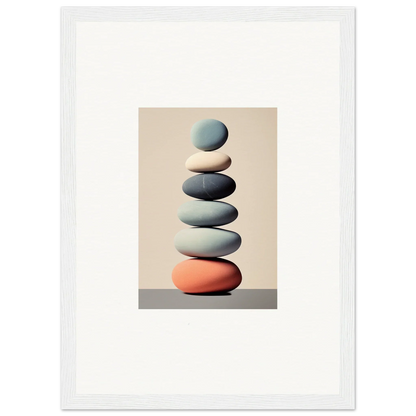 Smooth stacked stones in muted colors for room decoration in the Harmony Balances Meta