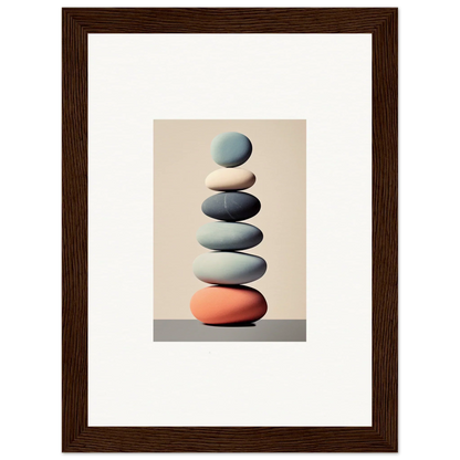 Smooth stacked stones in muted tones for a peaceful Balances Meta canvas print