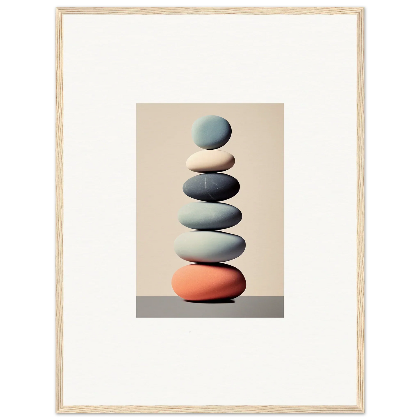 Serene stack of balanced stones for a Harmony Balances Meta canvas print room decoration