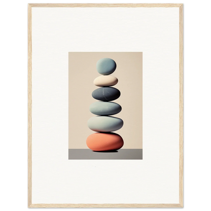 Serene stack of balanced stones for a Harmony Balances Meta canvas print room decoration