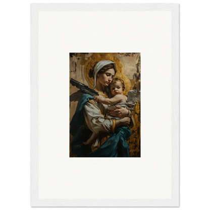 Classical painting of a woman and baby, perfect for room decoration as a canvas print