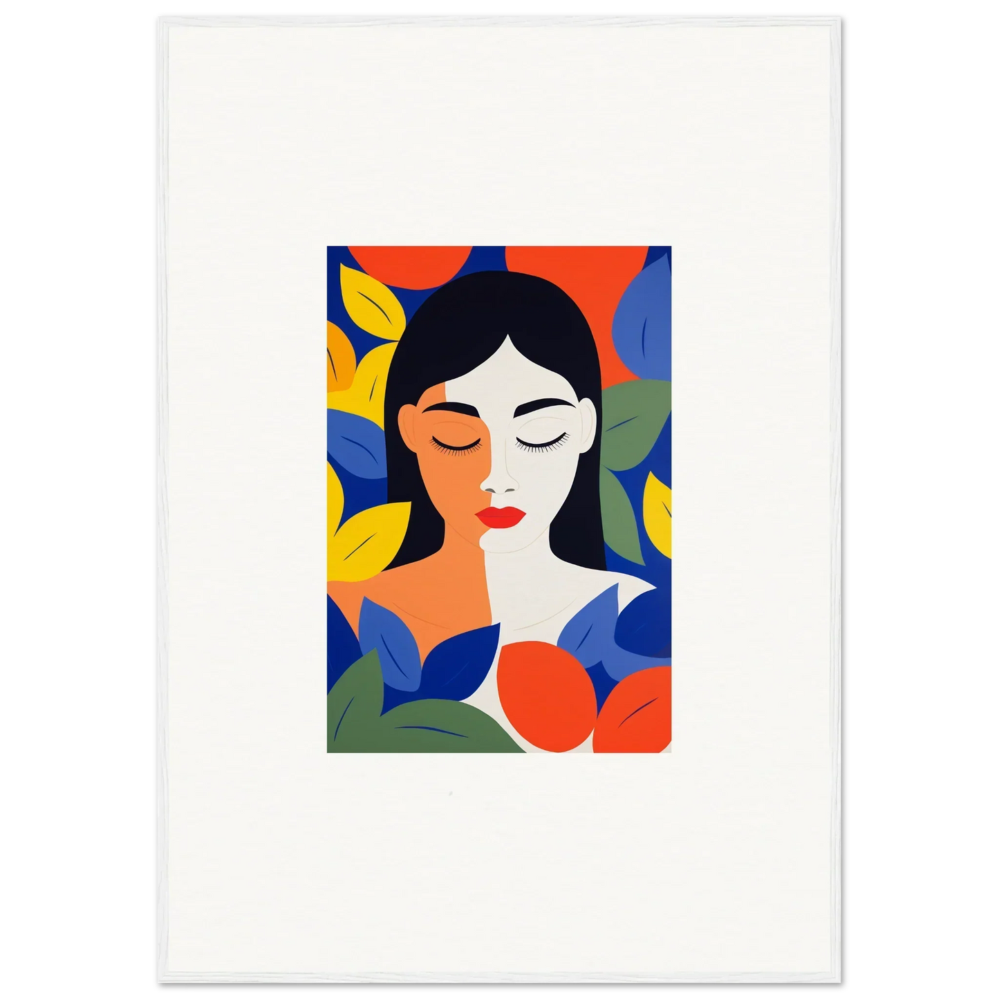 Colorful abstract portrait of a woman for stylish room decor and framed wall art