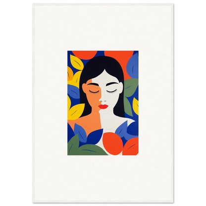 Colorful abstract portrait of a woman for stylish room decor and framed wall art