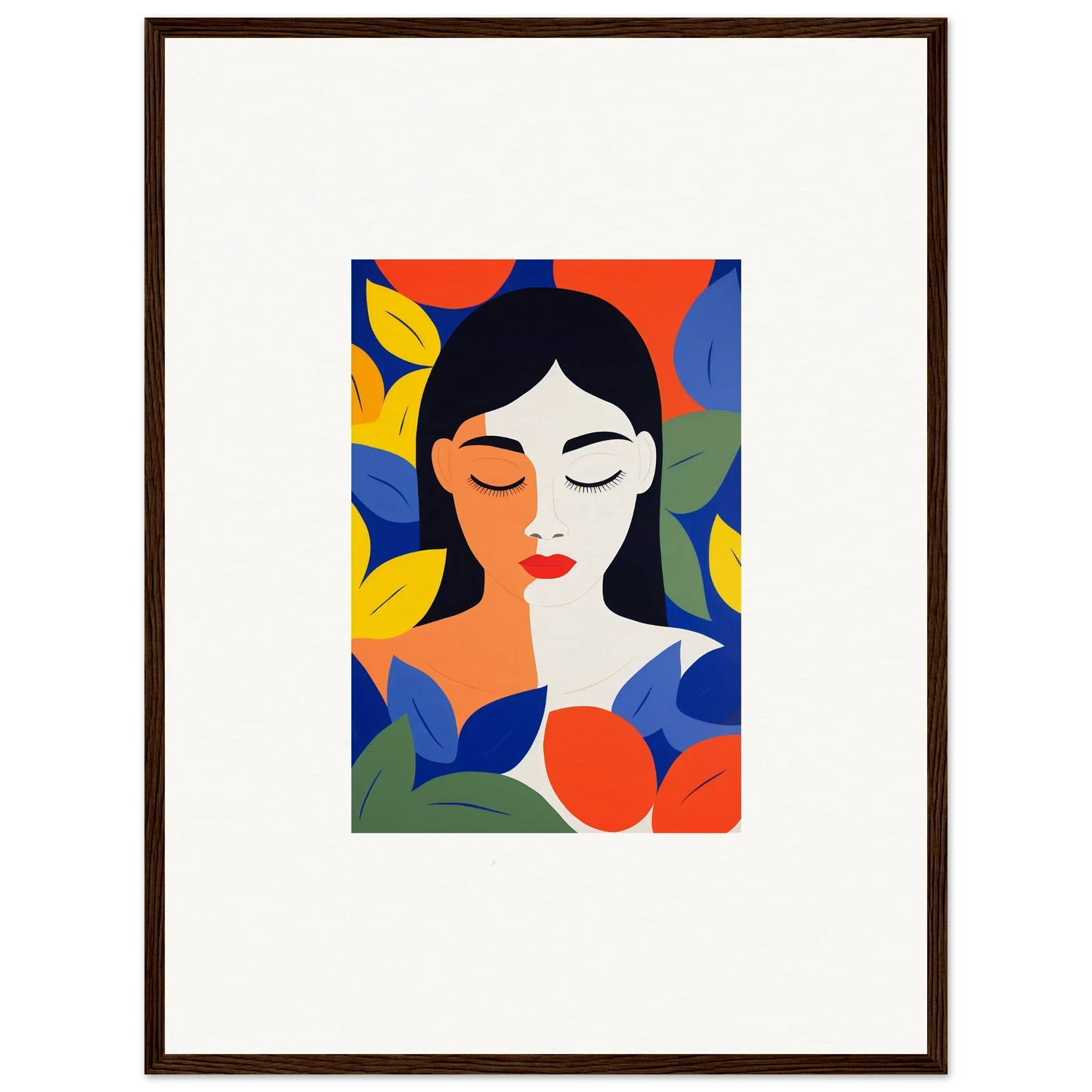 Colorful abstract portrait of a woman for vibrant room decor and canvas prints