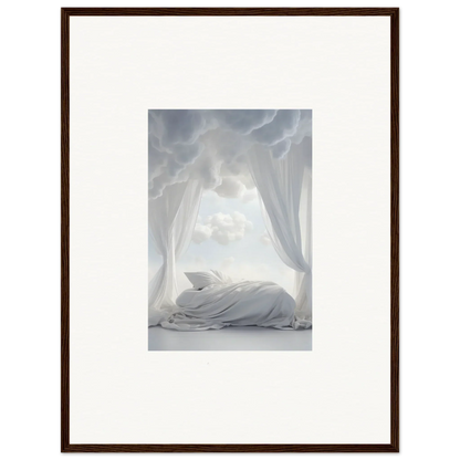 Framed canvas print of a draped figure on a bed, perfect for room decoration at Acres Whisper