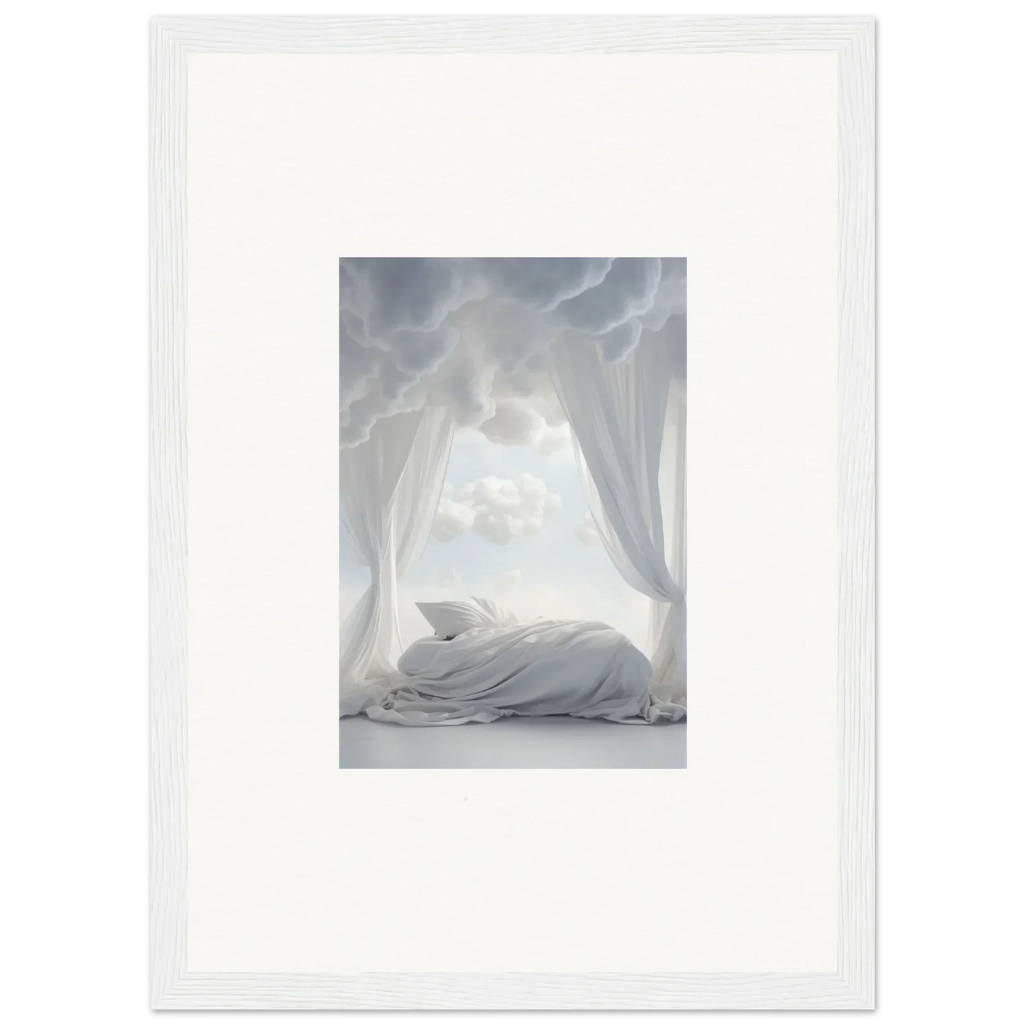 Sleeping white swan with head tucked under wing for a cozy Heavenly Acres Whisper canvas print