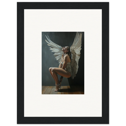 Nude figure with white wings on a chair for Heavenly Weakened Psalms artwork