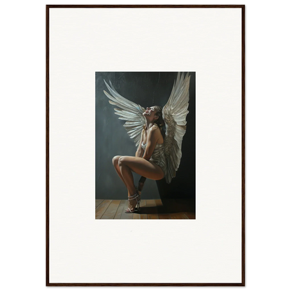 Artwork of a figure with large white wings in Heavenly Weakened Psalms frame