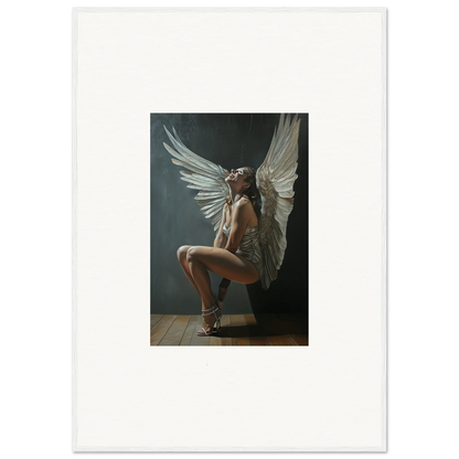 Winged figure in a contemplative pose from Heavenly Weakened Psalms artwork