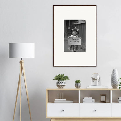 Framed wall art of Hope Embracing Retro on a light gray wall for stylish decor