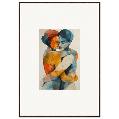 Abstract watercolor of embracing figures, perfect for room decoration and a canvas print