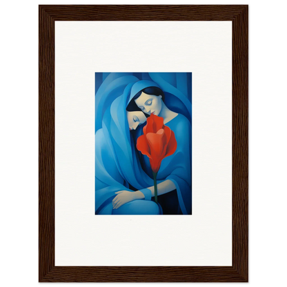 Framed canvas print of Hues Fuse Twilight, showing a mother and child in warm colors