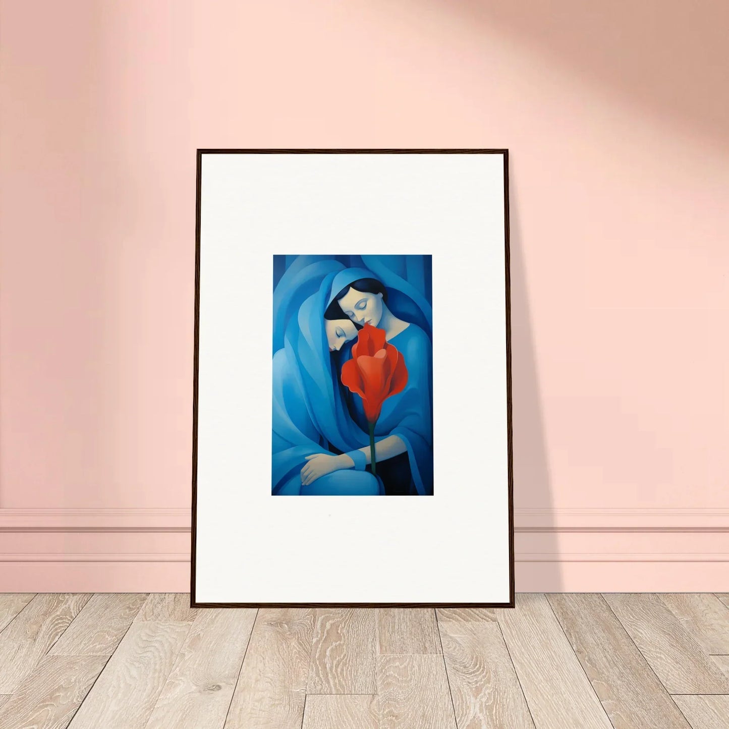 Stylized canvas print in blue and red tones, perfect for room decoration with Fuse Twilight