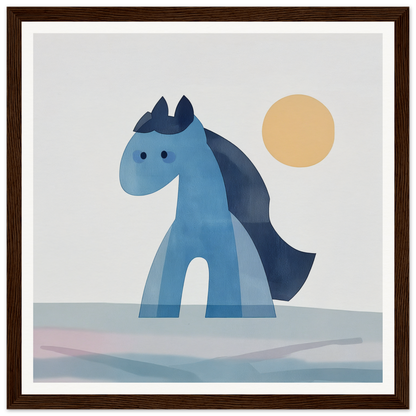 Blue cartoon horse with navy mane and tail from Hues Trot Souls collection